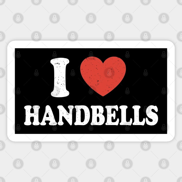 I Heart Handbells For Handbell Lovers Distressed Sticker by SubtleSplit